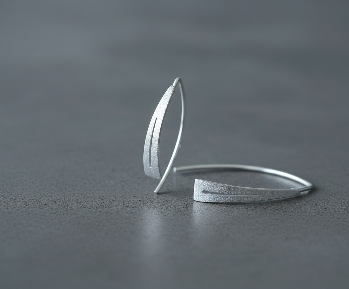 Sculptural Triangle Drop Earrings